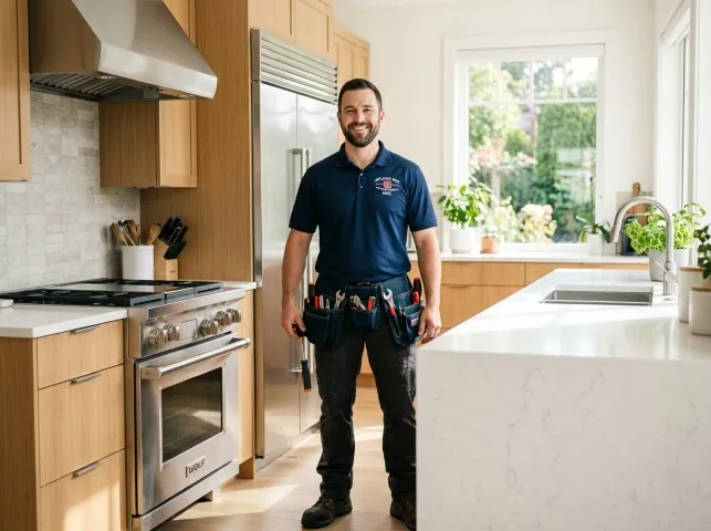Appliance Repair Hero technician in a Arrington, TN kitchen after an appliance repair